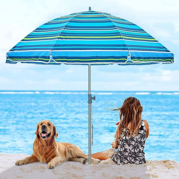 7 ft. Pocketbrella Beach Umbrella w/ Interior Storage & Anchor - Orange