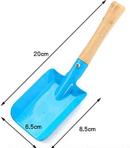 BrightBuilders Wood Sand Shovel with Handle - Blue / Green / Purple / Red