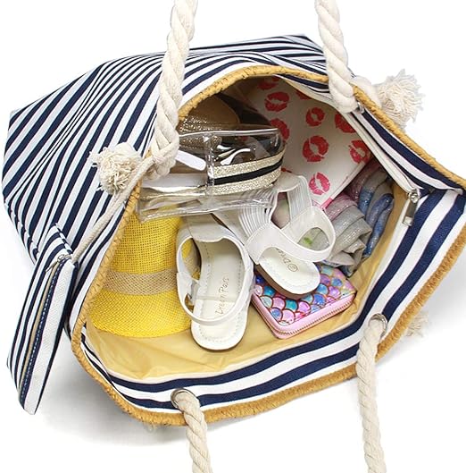 Fresko Striped Beach Tote Bag