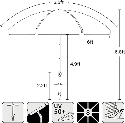 Folded Beach Umbrella