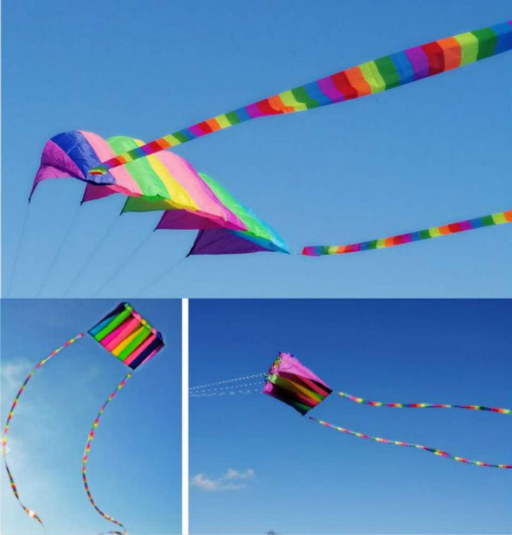 60" Rainbow Kite Tails - Helps your friends find you on the beach - Beach Location Marker