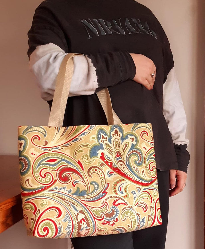 Paisley Punch Beach Shoulder Tote Bag