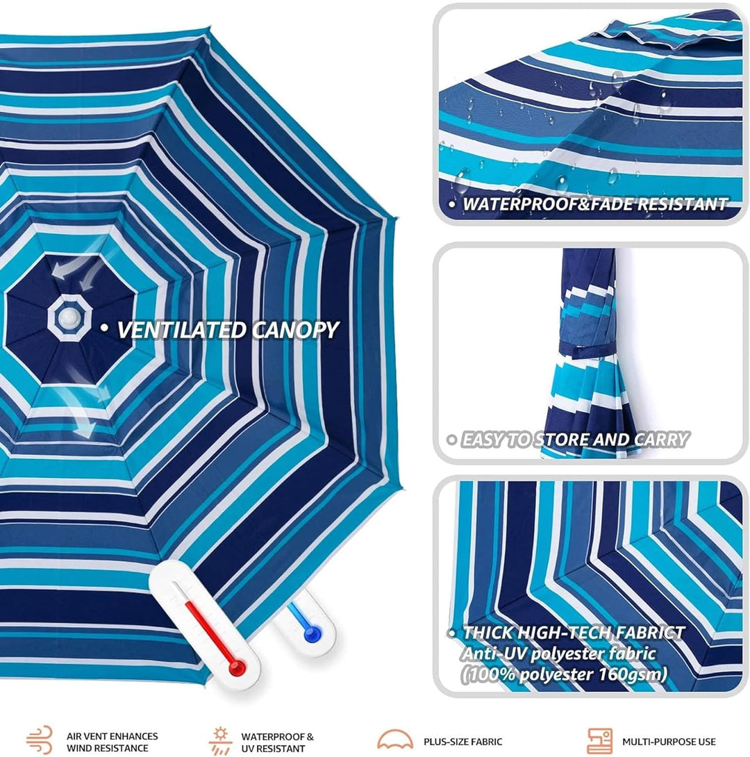 SunSafe 6.5 ft Beach Umbrella