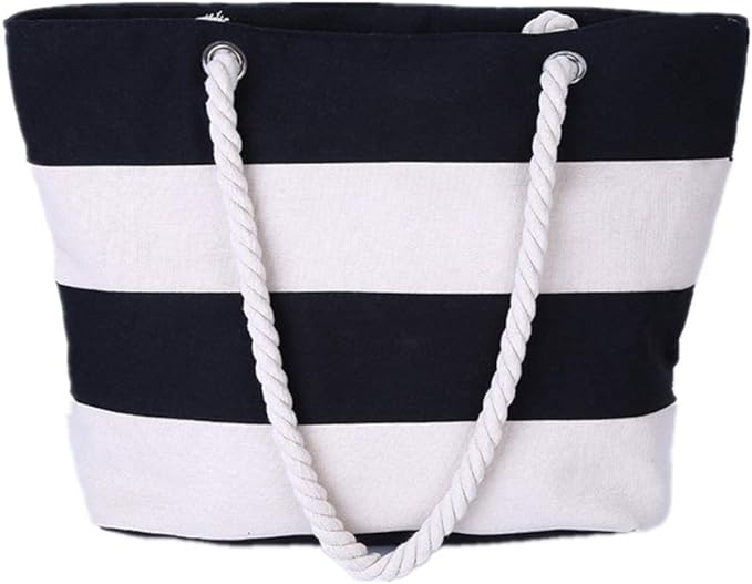 Fresko Striped Beach Tote Bag with Coin Purse Tropical