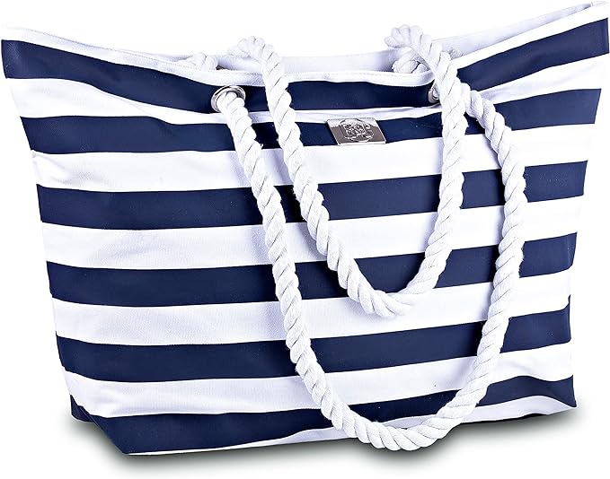 Fresko Striped Beach Tote Bag