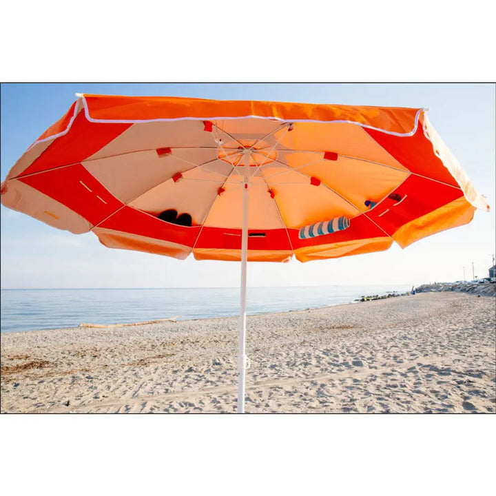 7 ft. Pocketbrella Beach Umbrella w/ Interior Storage & Anchor - Orange