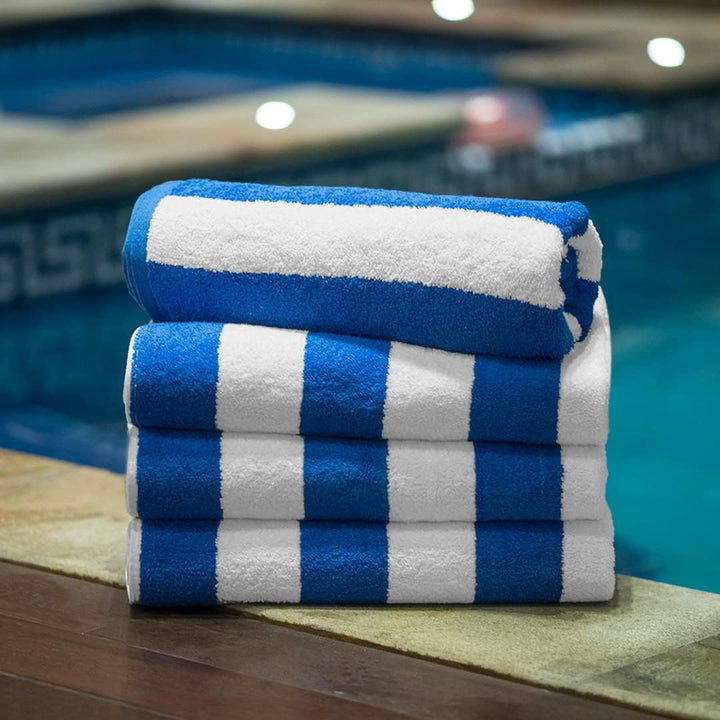 Velour Navy Stripe Beach Towel