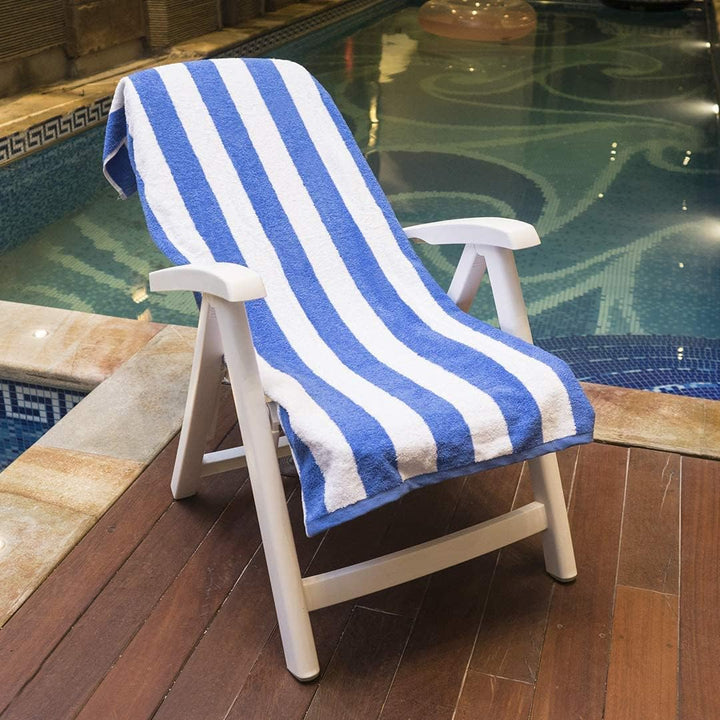 Velour Navy Stripe Beach Towel