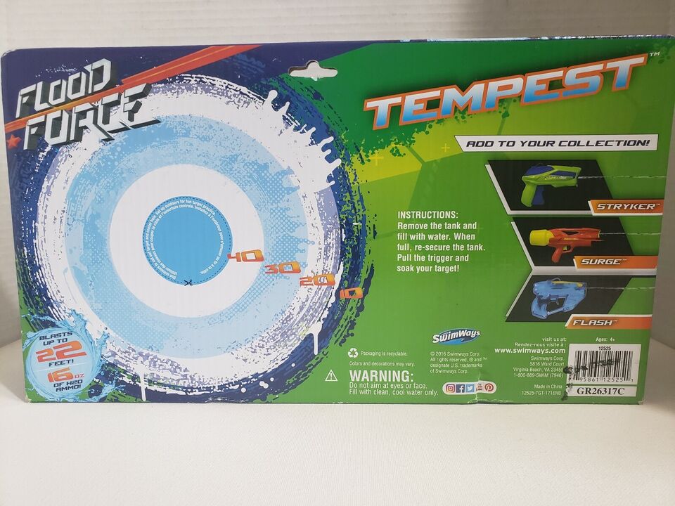 Flood Force Tempest Water Gun - Blue