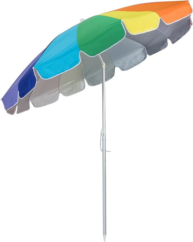 8 ft. 20 Panel Jumbo Vented Fiberglass Beach Umbrella