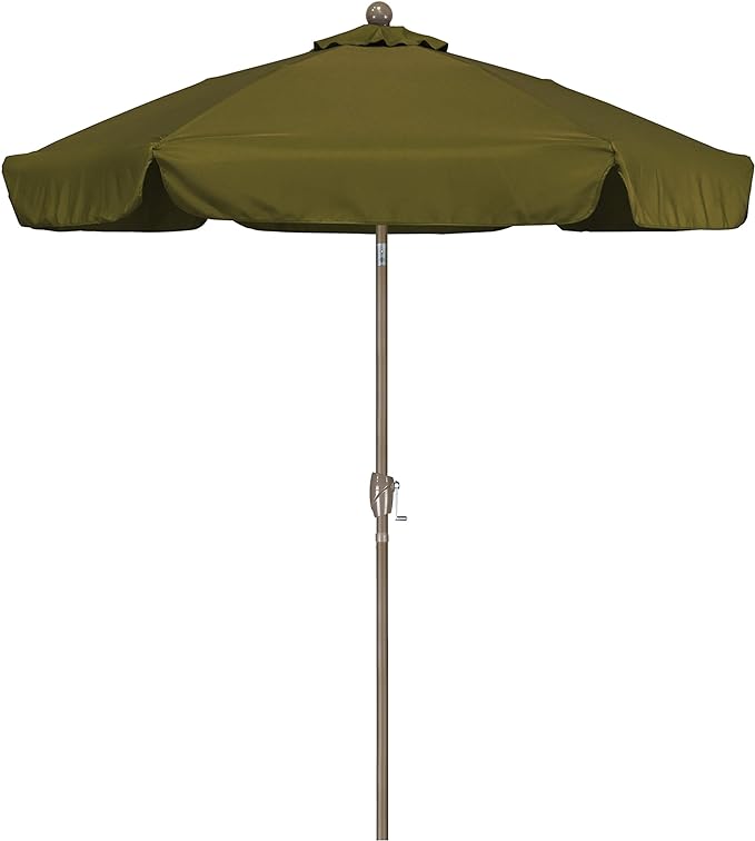 7Ft Vented SuperLight Fiberglass Beach Umbrella Aluminum Green